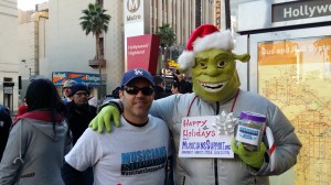 Marc & Shrekaclaus fundraising in Hollywood.